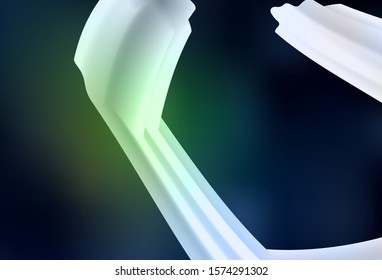 Dark Green vector backdrop with bent lines. Glitter abstract illustration with wry lines. Template for cell phone screens.