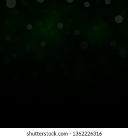 Dark Green vector backdrop with circles. Abstract illustration with colorful spots in nature style. Design for your commercials.