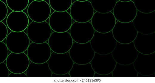 Dark Green vector backdrop with circles. Illustration with set of shining colorful abstract spheres. Pattern for booklets, leaflets.
