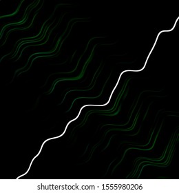 Dark Green vector backdrop with circular arc. Bright illustration with gradient circular arcs. Template for your UI design.