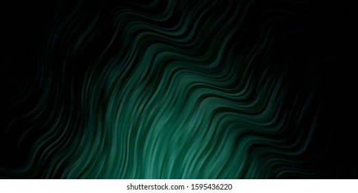 Dark Green vector backdrop with circular arc. Abstract illustration with gradient bows. Pattern for ads, commercials.