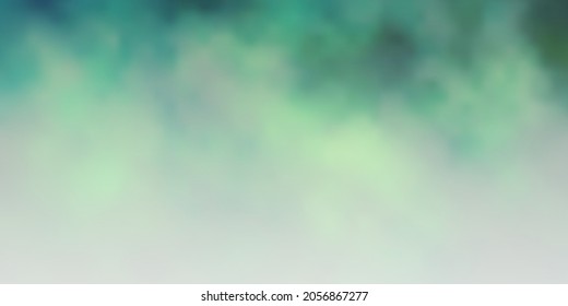 Dark Green vector backdrop with cumulus. Gradient illustration with colorful sky, clouds. Beautiful layout for uidesign.
