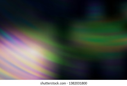 Dark Green vector backdrop with curved lines. A sample with colorful lines, shapes. Elegant pattern for a brand book.