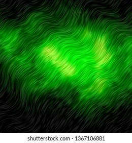 Dark Green vector backdrop with curves. Brand new colorful illustration with bent lines. Pattern for websites, landing pages.