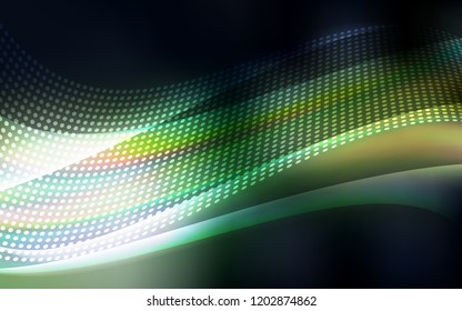 Dark Green vector backdrop with dots and lines. Glitter abstract illustration with connection of triangle structure. Pattern for design of fabric, wallpapers.