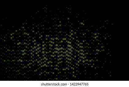 Dark Green vector backdrop with dots. Blurred decorative design in abstract style with bubbles. Template for your brand book.