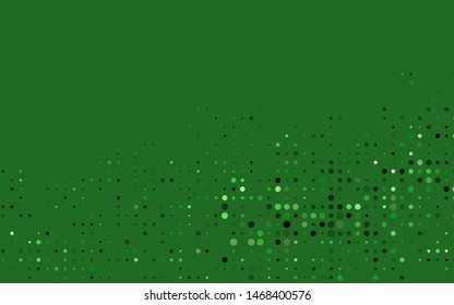 Dark Green vector backdrop with dots. Blurred decorative design in abstract style with bubbles. Design for posters, banners.