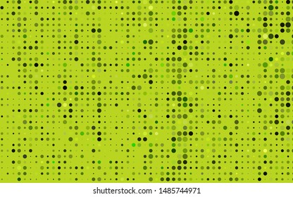 Dark Green vector backdrop with dots. Abstract illustration with colored bubbles in nature style. Pattern for ads, booklets.