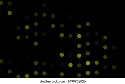 Dark Green vector backdrop with dots. Illustration with set of shining colorful abstract circles. Pattern for ads, leaflets.