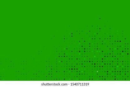 Dark Green vector backdrop with dots. Abstract illustration with colored bubbles in nature style. Pattern for ads, leaflets.