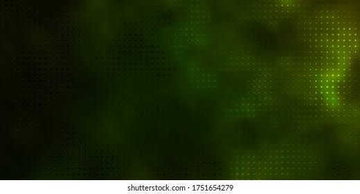 Fondo vector verde oscuro con puntos. Ilustración abstracta moderna con formas de círculo coloridas. Patrón para anuncios comerciales.