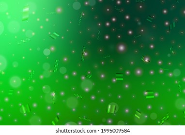 Dark Green vector backdrop with dots. Blurred bubbles on abstract background with colorful gradient. Simple design for your web site.