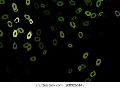 Dark Green vector backdrop with dots. Glitter abstract illustration with blurred drops of rain. Pattern for beautiful websites.