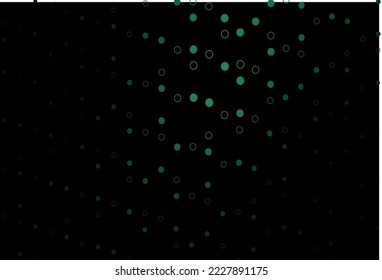 Dark Green vector backdrop with dots. Abstract illustration with colored bubbles in nature style. Template for your brand book.