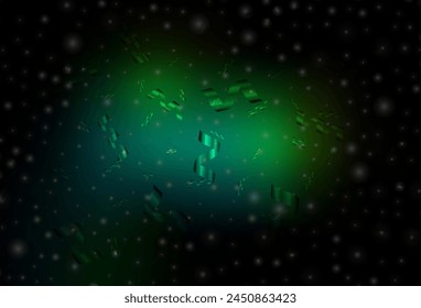 Dark Green vector backdrop in holiday style. Abstract gradient illustration with colorful Christmas things. Pattern for booklets, leaflets of education.