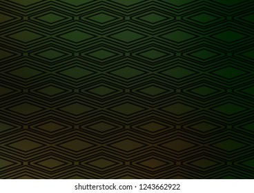 Dark Green vector backdrop with lines, cubes. Shining colorful illustration with lines, rectangles. Pattern for ads, posters, banners.