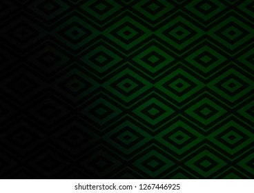 Dark Green vector backdrop with lines, cubes. Colorful lines, squares on abstract background with gradient. Pattern for business booklets, leaflets.