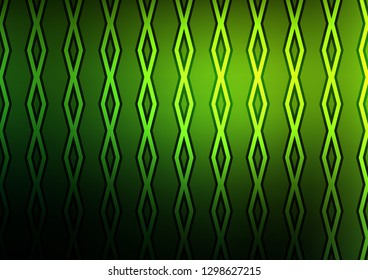 Dark Green vector backdrop with lines, cubes. Glitter abstract illustration with colorful lines, rhombuses. Pattern for ads, posters, banners.