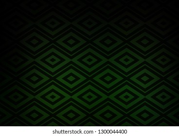 Dark Green vector backdrop with lines, cubes. Shining colorful illustration with lines, rectangles. Pattern for websites, landing pages.