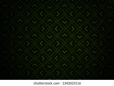 Dark Green vector backdrop with lines, cubes. Glitter abstract illustration with colorful lines, rhombuses. Pattern for ads, posters, banners.