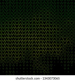 Dark Green vector backdrop with lines, triangles. Gradient triangles in abstract style on simple form. Pattern for commercials.