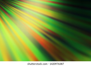 Dark Green vector backdrop with long lines. Shining colored illustration with narrow lines. Best design for your ad, poster, banner.