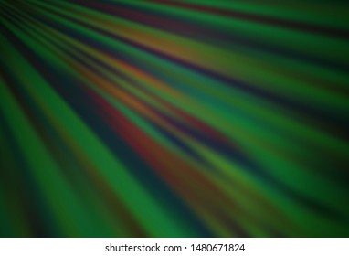 Dark Green vector backdrop with long lines. Shining colored illustration with narrow lines. Backdrop for TV commercials.