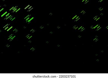 Dark Green vector backdrop with long lines. Lines on blurred abstract background with gradient. Pattern for ads, posters, banners.