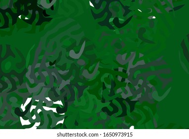 Dark Green vector backdrop with memphis shapes. Decorative design in abstract style with random forms. Elegant design for wallpapers.