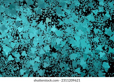 Fondo vector verde oscuro con formas memphis. Coloridas formas caóticas con gradiente de estilo moderno. Fondo para un teléfono móvil.