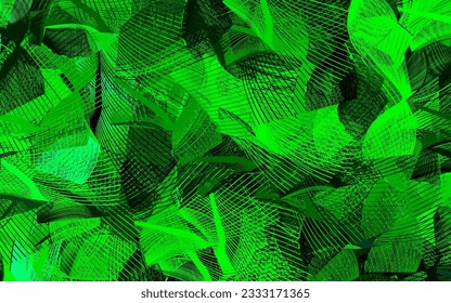 Dark Green vector backdrop with memphis shapes.