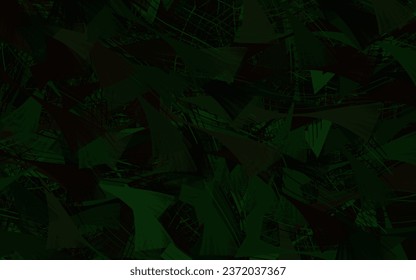 Dark Green vector backdrop with memphis shapes.