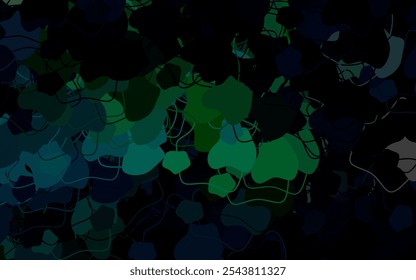 Dark Green vector backdrop with memphis shapes. Simple colorful illustration with abstract gradient shapes. Simple design for your web site.