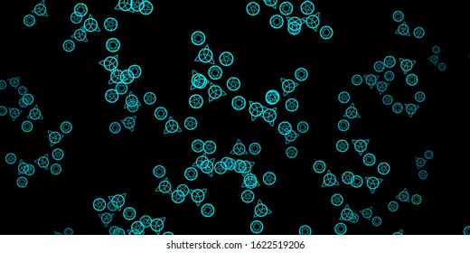Dark Green vector backdrop with mystery symbols. Abstract illustration with gothic gradient shapes. Simple design for occult depiction.