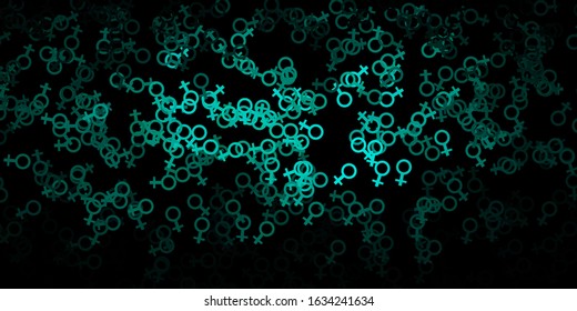 Dark Green vector backdrop with mystery symbols. Illustration with magical signs of spiritual power. Background for esoteric, mystic designs.