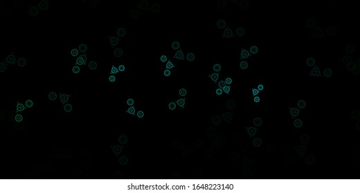 Dark Green vector backdrop with mystery symbols. Retro design in abstract style with witchcraft forms. Simple base for your occult design.
