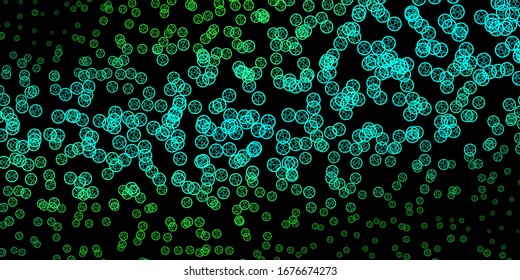 Dark Green vector backdrop with mystery symbols. Abstract illustration with gothic gradient shapes. Design for magic, spiritual events.