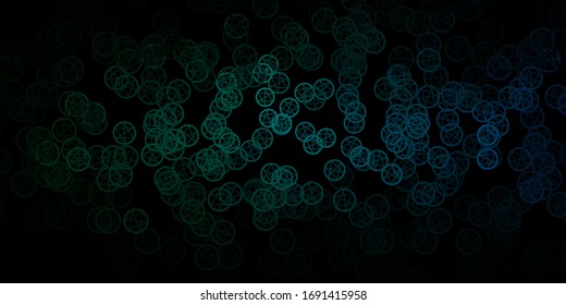 Dunkelgrüne Vektorillustration mit geheimnisvollen Symbolen. Retro-Design in abstraktem Stil mit Hexerei-Formen. Hintergrund für esoterische, mystische Designs.