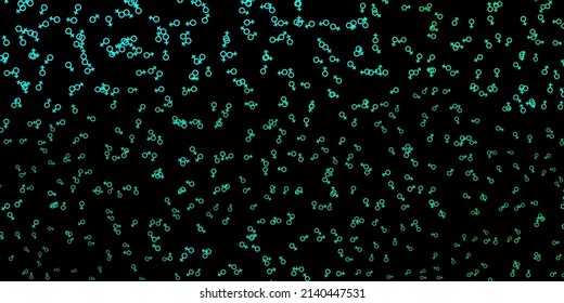 Dunkelgrüner Vektorhintergrund mit geheimnisvollen Symbolen. Retro-Design in abstraktem Stil mit Hexerei-Formen. Einfaches Design für okkulte Darstellung.
