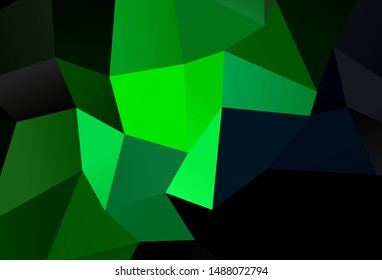 Dark Green vector backdrop with rhombus. Decorative design in abstract style with rectangles. Pattern for busines ad, booklets, leaflets