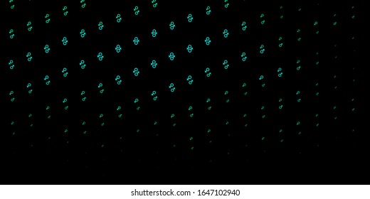 Dark Green vector backdrop with woman's power symbols. Colorful feminism symbols with a gradient in modern style. Elegant design for wallpapers.