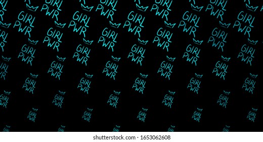 Dark Green vector backdrop with woman's power symbols. Abstract illustration with a depiction of women's power. Elegant design for wallpapers.
