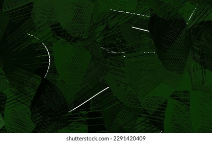Dark Green vector backdrop with wry lines. Colorful illustration in abstract style with gradient. Simple template for your design.