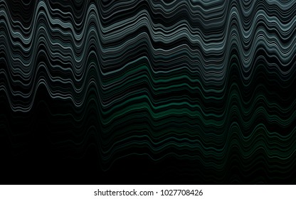 Dark Green vector background with abstract lines. A sample with blurred bubble shapes. The template for cell phone backgrounds.