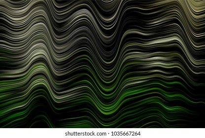 Dark Green vector background with abstract lines. An elegant bright illustration with gradient. Pattern for your business design.