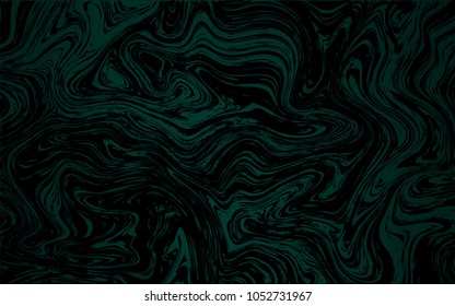 Dark Green vector background with abstract circles. Shining crooked illustration in marble style. The elegant pattern for brand book.