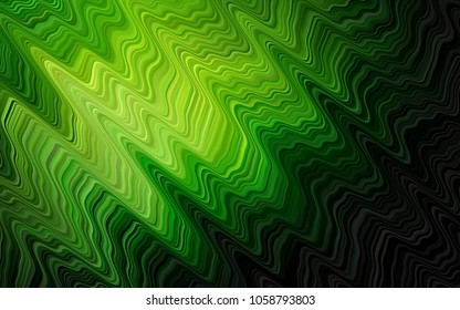 Dark Green vector background with abstract lines. Modern gradient abstract illustration with bandy lines. Pattern for your business design.