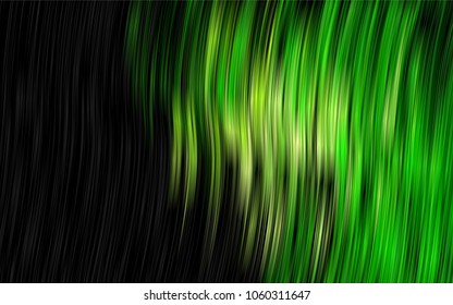 Dark Green vector background with abstract lines. An elegant bright illustration with gradient. Textured wave pattern for backgrounds.