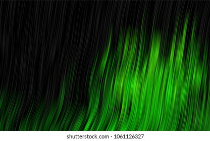 Dark Green vector background with abstract lines. An elegant bright illustration with gradient. Brand-new design for your ads, poster, banner.