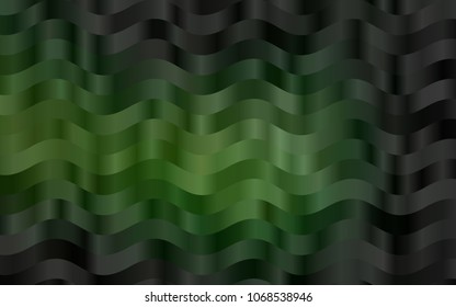 Dark Green vector background with abstract lines. Shining crooked illustration in marble style. The elegant pattern for brand book.